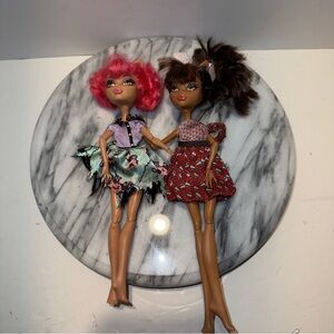 2 Vintage 2008 Gen 1 Monster High Figures Howleen Wolf & Clawdeen Wolf